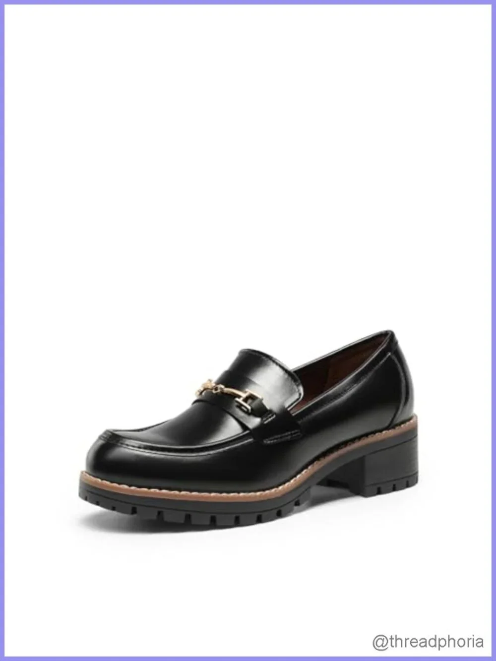 Chunky Platform Loafers, Slip-On Dressy Business Casual Shoes with Memory Foam